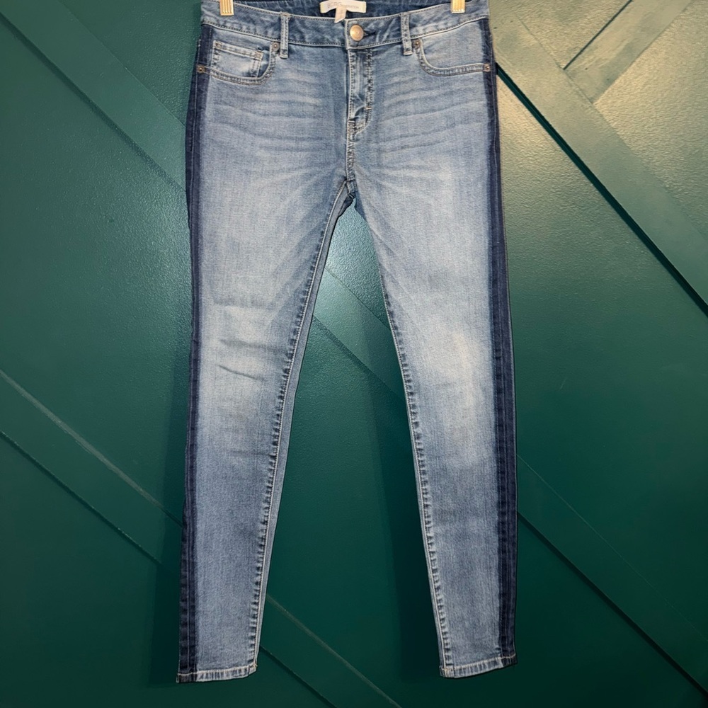 BCBGeneration Light Blue Skinny Jeans with Dark Trim